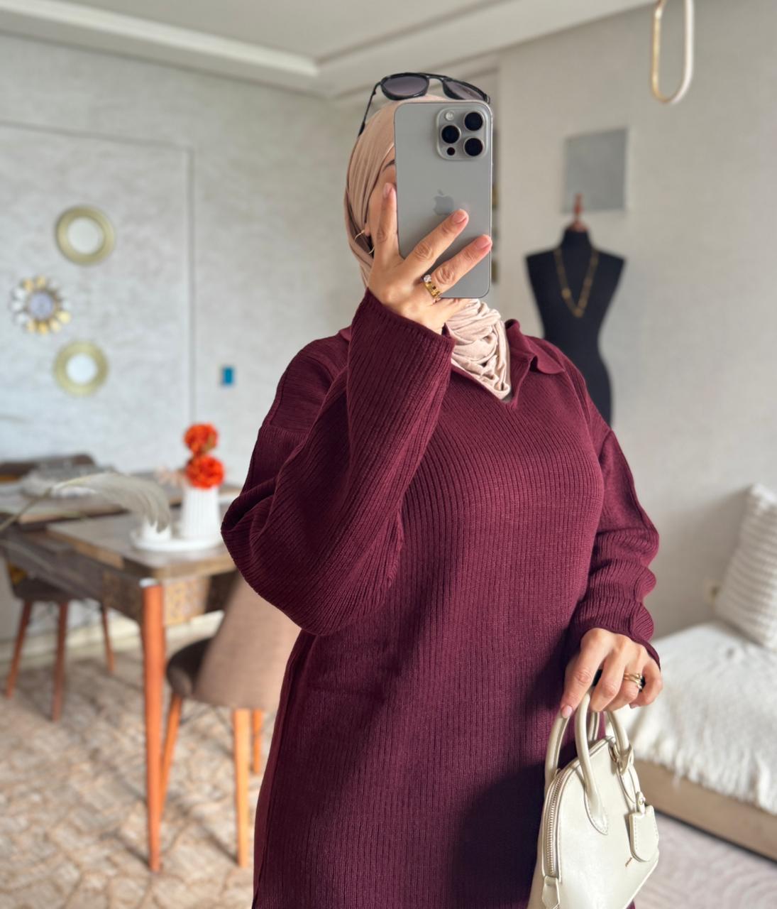 Tricot Col Polo et Pantalon : L'Ensemble Chic en Tricot Premium